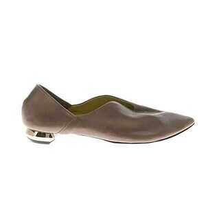 MANA Architectural Pump MADE IN JAPAN Leather Brown Size 41 US9